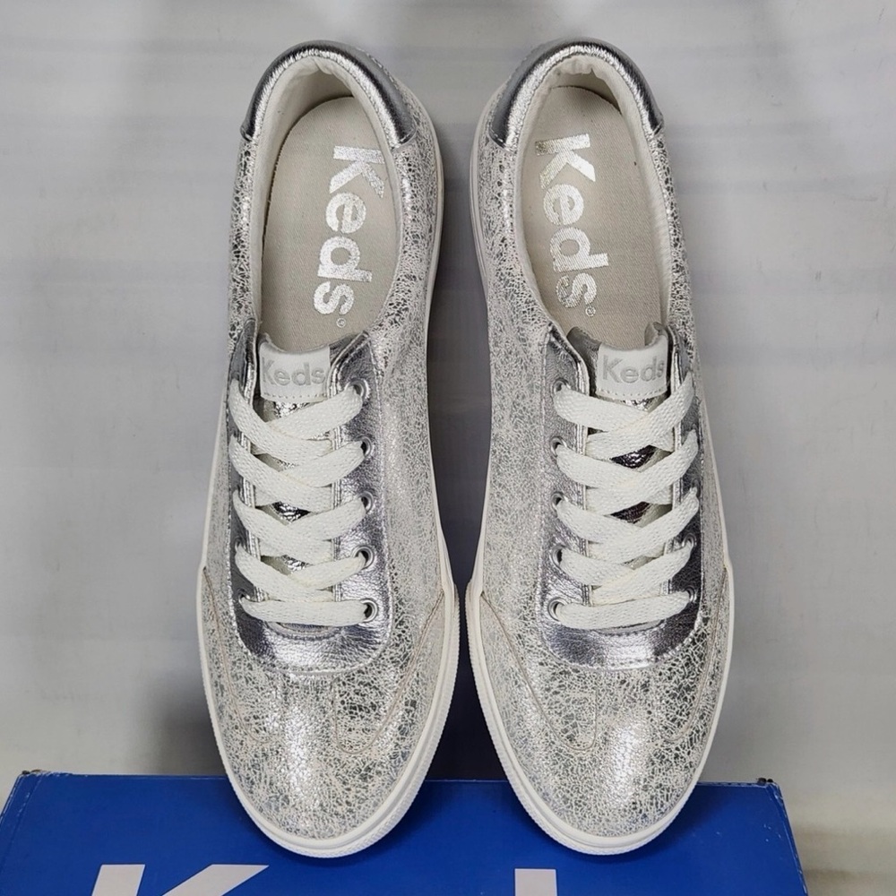 Keds Jump Kick Toe Silver Metallic Sneakers - Picture 2 of 5